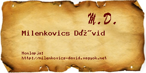 Milenkovics Dávid névjegykártya